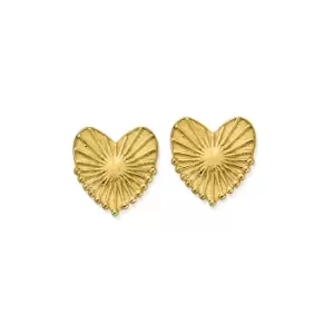 image of ChloBo Sterling Silver Gold Plated Glowing Beauty Stud Earrings