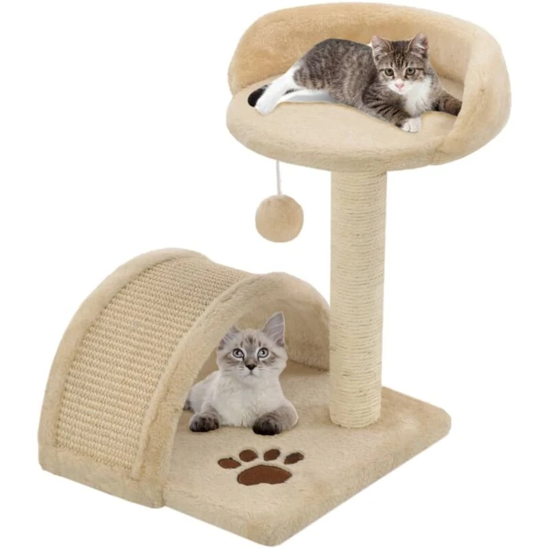 Image of VIDAXL Vidaxl - Cat Tree with Sisal Scratching Post 40cm Beige and Brown 170544
