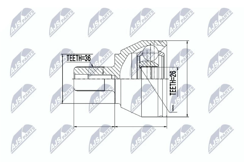 Image of NTY CV joint kit NTY NPZ-FR-016