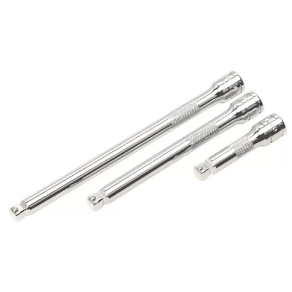 Image of Genuine SEALEY AK763 Wobble/Rigid Extension Bar Set 3pc 3/8Sq Drive