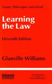 Image of Learning the Law by Glanville L Williams Book