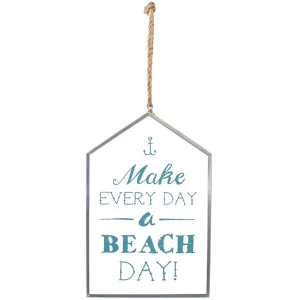 Image of Glass Make Every Day A Beach Day Hanging Sign