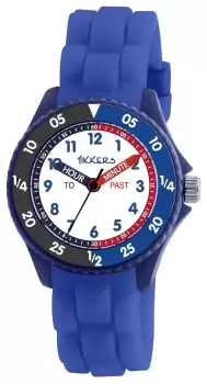 image of Tikkers Boys Blue Time Teacher Silicone Strap Watch