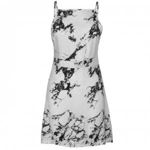 image of Firetrap Square Neck Dress - Wht/Blk Marble