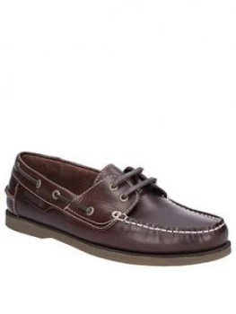 Image of Hush Puppies Henry Boat Shoes - Dark Brown