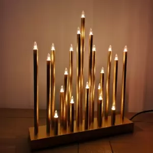 image of 33cm Premier Christmas Candle Bridge Star Shaped with 20 LEDs Mains Power Choose Gold or Silver