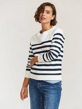 image of Fatface Elsa Stripe Crew Neck Jumper - Ivory