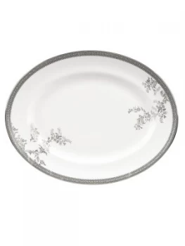 Image of Wedgwood Vera Wang Lace Platinum Small Oval Dish