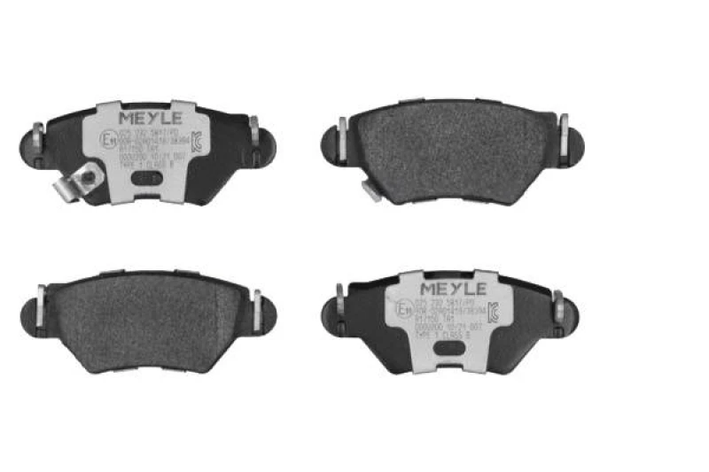 Image of MEYLE 025 232 5817/PD Brake pad set Rear Axle, with acoustic wear warning, MEYLE-PD Quality, with anti-squeak plate Brake Pad Set,disc brake (402)