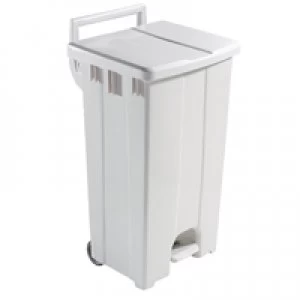 image of Slingsby Plastic Pedal Bin With Lid 90L Grey 357001