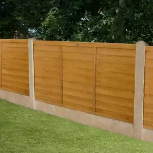 Image of Forest 6' x 3' Straight Cut Overlap Fence Panel (1.83m x 0.91m) - Golden Brown