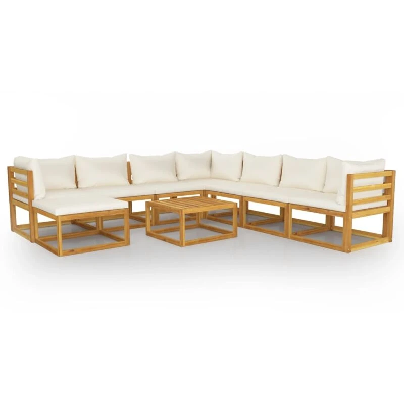 Image of VIDAXL 9 Piece Garden Lounge Set with Cushions Solid Wood Acacia vidaXL 8720286906279