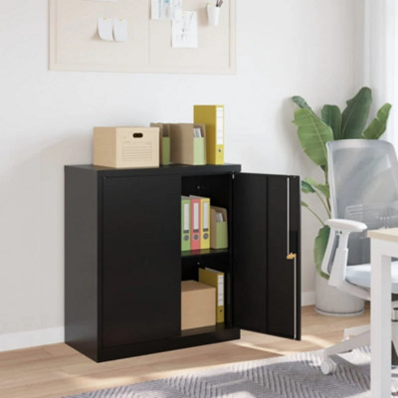 Image of Vidaxl File Cabinet Black 79X40X90 Cm Steel, Black 339734