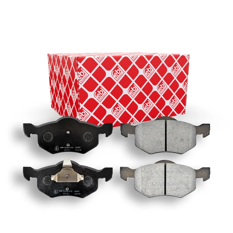 Image of FEBI BILSTEIN 116067 Brake pad set Front Axle, excl. wear warning contact, with anti-squeak plate Brake Pad Set,disc brake (402)