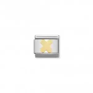 Image of Nomination Composable Classic Letters 18K Gold X Link 030101/24