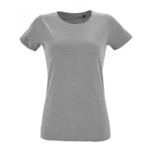 Image of SOLS Womens/Ladies Regent Fit Short Sleeve T-Shirt (L) (Grey Marl)