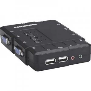 Image of Manhattan 4 ports KVM changeover switch VGA USB 1600 x 900 p