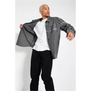Image of I Saw It First Grey Mens Mixed Print Shirt - Grey