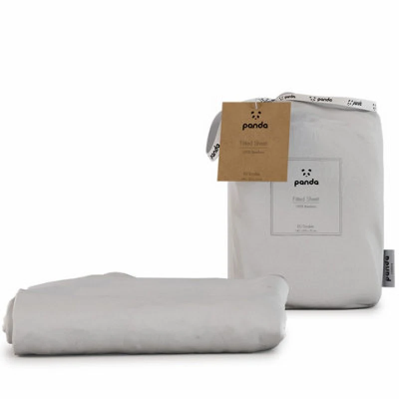 Image of panda London 100% Bamboo Bedding Fitted Sheet Pure White