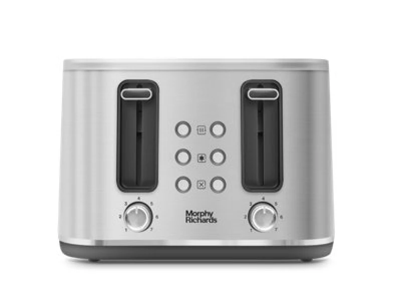 Image of Morphy Richards Motive 4 Slice Toaster Brushed Steel Toaster - Variable Browing Control, Silver 242800