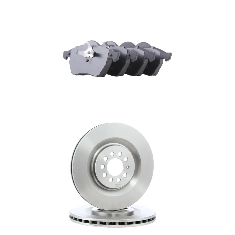 Image of RIDEX 3405B3194 Brake disc and pads set Front Axle, Brake Disc Type: Vented, not prepared for wear warning indicator Brake Set,disc brakes (3405)