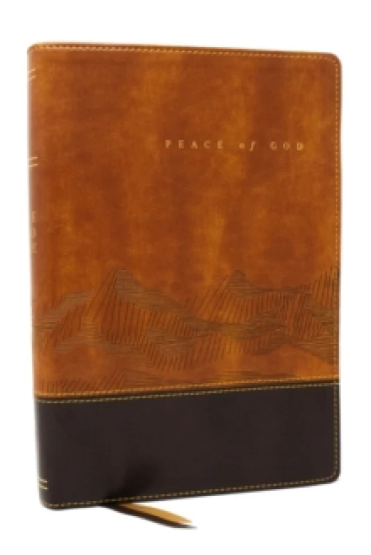 Image of Peace of God Bible: Discover and Experience God's Shalom Throughout the Bible (NKJV, Brown Leathersoft, Red Letter, Comfort Print) Leather / fine bind