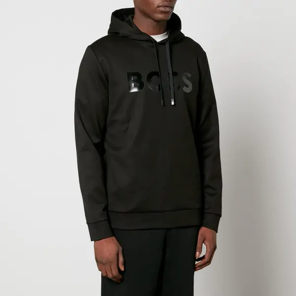 Image of BOSS Green Soody Mirror Textured Cotton-Jersey Hoodie - S