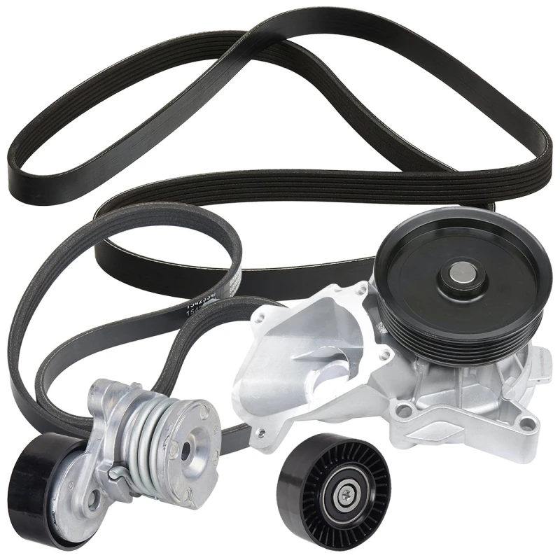 Image of RIDEX 4172P0028 Water Pump + V-Ribbed Belt Kit with water pump, Check alternator freewheel clutch & replace if necessary Water Pump + V-Ribbed Belt K