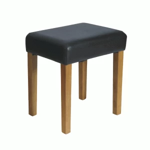 image of Halea Pine Leg Stool - Black