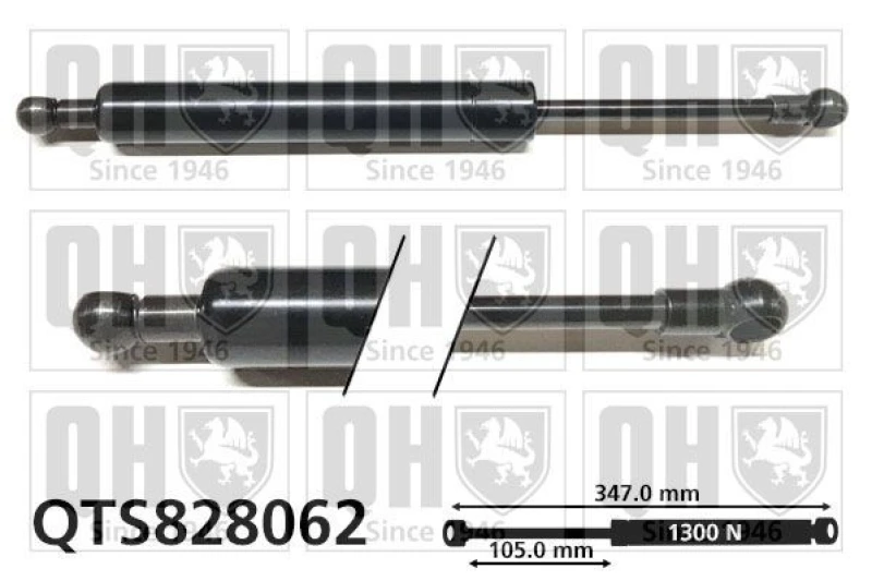 Image of QUINTON HAZELL Tailgate strut QUINTON HAZELL QTS828062