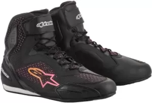 Image of Alpinestars Stella Faster 3 Rideknit Ladies Motorcycle Shoes, black-pink-yellow, Size 37 for Women, black-pink-yellow, Size 37 for Women