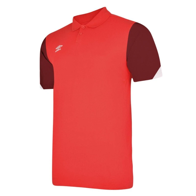 Image of Umbro Total Training Polo Shirt in Crimson Size: 11-12 Years Crimson Unisex 11-12 Years