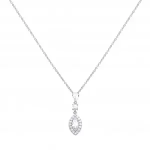 image of Marquise Pave Surround Cubic Zirconia Necklace N4340