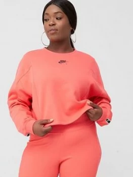 image of Nike NSW Air Sweatshirt (Curve) - Ember , Ember, Size 22-24=2X, Women