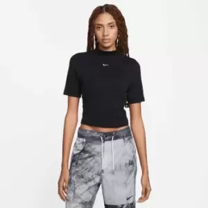 Image of nike NSW ESSENTIAL RIB MOCK TOP WOMENS, Black/White