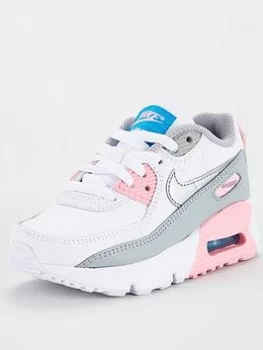 Image of Nike Air Max 90 Leather Childrens Trainers - Grey