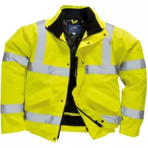 Image of Portwest Unisex Hi-Vis Bomber Jacket (S463) / Workwear / Safetywear (Pack of 2) (M) (Yellow) - Yellow