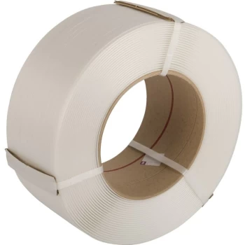Image of Polypropylene Machine Strapping - 9MM X 0.55MM X 4000M - White - Avon