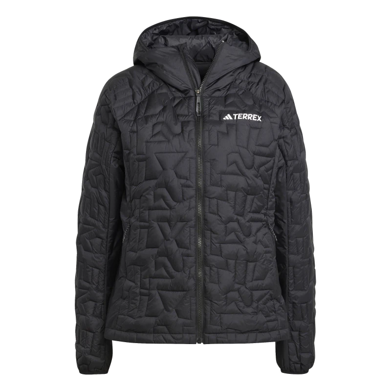 Image of adidas Terrex Xperior PrimaLoft Loose Fill Insulated Hooded Jacket Womens - Black XL