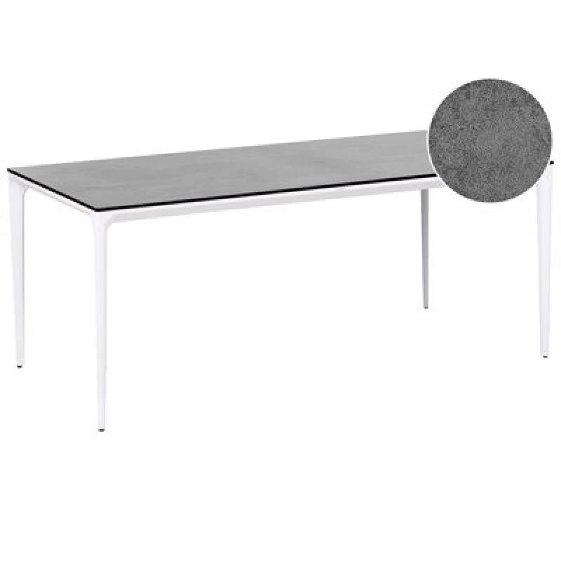 Image of Beliani Garden Dining Table Sovareto 180 Cm 90 Cm Stone Effect Dark Grey 652023