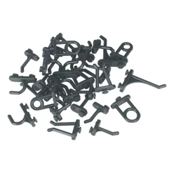 image of Genuine SEALEY S0766 Hook Assortment for Composite Pegboard 30pc