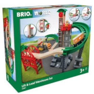 Image of BRIO World - Lift and Load Warehouse Set