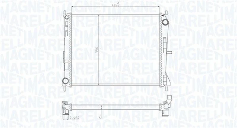 Image of MAGNETI MARELLI Engine radiator MAGNETI MARELLI 350213165300