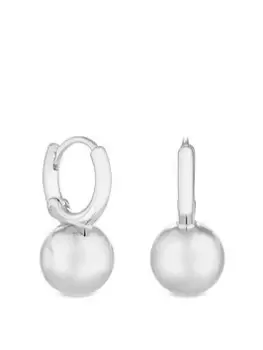 image of Mood Silver Polished Ball Huggie Hoop Earrings