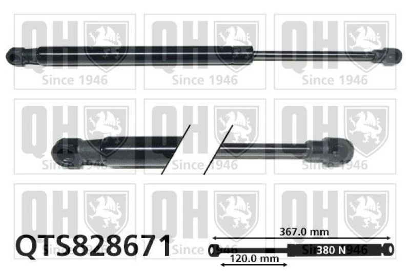 Image of QUINTON HAZELL Tailgate strut QUINTON HAZELL QTS828671