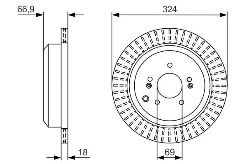 Image of Bosch 0 986 479 V10 Brake disc Vented, Oiled Brake Disc (82)
