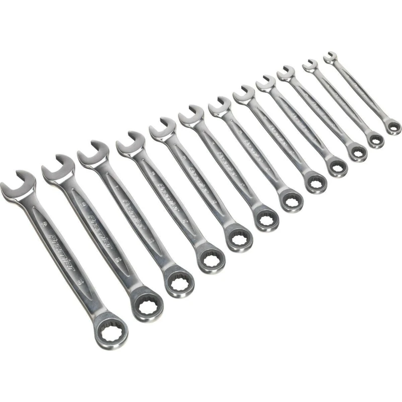 Image of Loops 12pc PREMIUM Combination Ratchet Spanner Set - 12 Pt Metric Socket - Hardened Multi