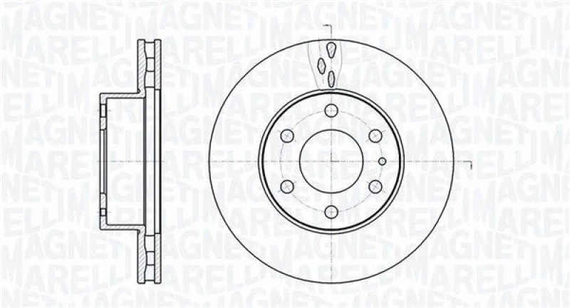 Image of MAGNETI MARELLI Brake disc MAGNETI MARELLI 361302040482