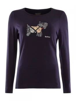 Image of Barbour Galloway Scotty Dog Printed Tee Blue
