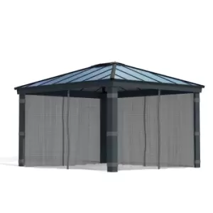Image of Palram - Canopia Dallas 4300 Garden Gazebo Netting Set 4Pc - Grey